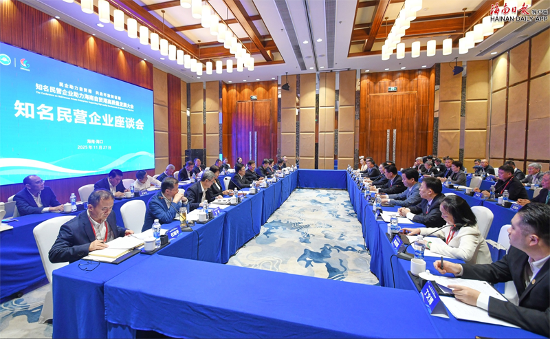 冯飞刘小明与出席知名民营企业助力海南自贸港 高质量发展大会的企业家代表座谈